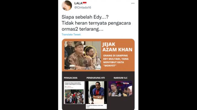 Cuitan @Cintaada16 soal Azam Khan. [makassar.terkini.id]