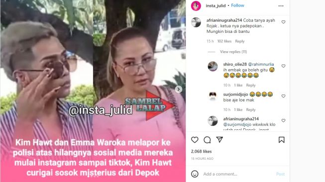 unggahan soal Kim Hawt (Instagram/@insta_julid)