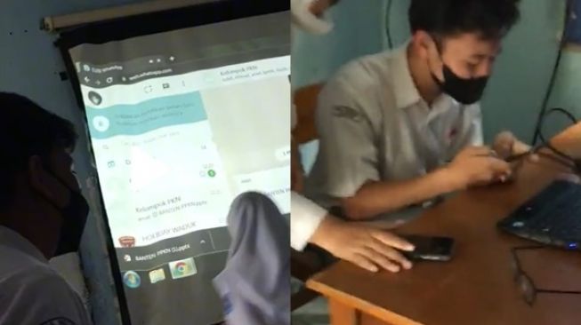 Lagi Presentasi di Kelas, Siswa SMA Ini Berakhir Salting Lihat Layar Muncul Chat Begini dari Gebetan