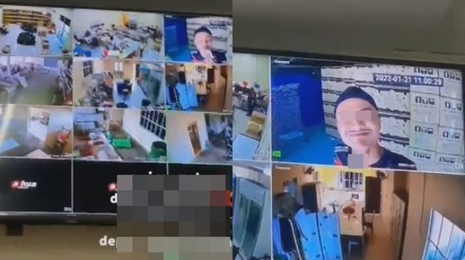 Lihat ke Arah CCTV, Pria Ini Malah Lakukan Aksi Tak Terduga, Warganet Sarankan Hal Ini