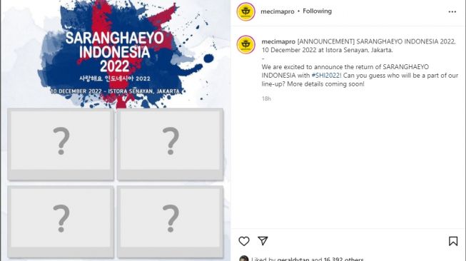 acara Saranghaeyo Indonesia [Instagram/@mecimaPro]