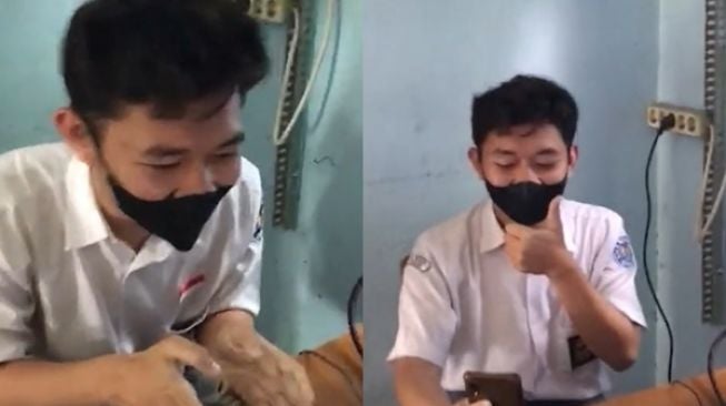 Lagi Presentasi di Kelas, Siswa SMA Ini Berakhir Salting Lihat Layar Muncul Chat Begini dari Gebetan (TikTok)