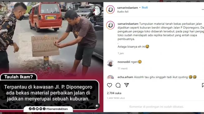 Geger! Makam Edy Mulyadi di Jalanan Samarinda, Aksi Tabur Bunga Dilakukan, Warganet: Hancur Liur