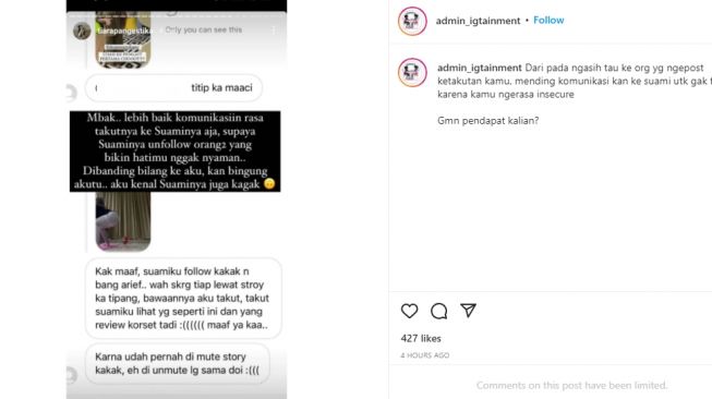 Tiara Pangestika diprotes netizen (instagram.com)