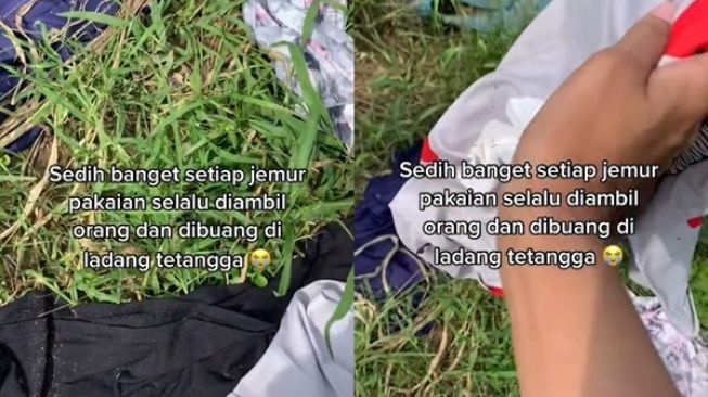 Wanita Sedih Gegara Jemuran Diambil Orang dan Dibuang di Ladang Tetangga, Publik Sarankan Ini