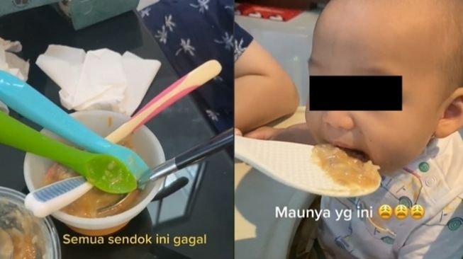 Seleranya Antimainstream! Bayi Ini Ogah Disuapi Pakai Sendok dan Malah Pilih Benda Tak Terduga Ini