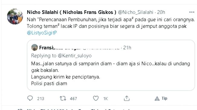 Cuitan Nicho Silalahi (twitter)