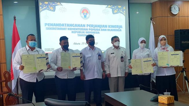 Pertahankan WTP, Kemenpora Teken Perjanjian Kinerja Sekretariat