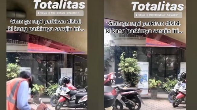 Viral Cara Tukang Parkir Totalitas Rapikan Motor, Warganet: Gue Ikhlas Kasih Ceban Kalau Begini