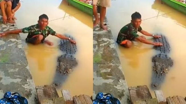 Viral Pak Ambo Nekat Peluk Buaya, Disayang-sayang dan Sudah Dianggap Anak Angkat