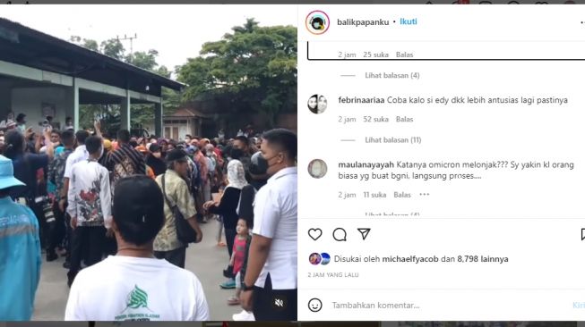 Jokowi di Balikpapan, Warga di Pasar Sepinggan Ramai Berkerumun, Warganet Mengadu ke Luhut