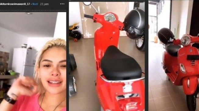 Artis dapat kado ulang tahun vespa (Instagram/@nikitamirzanimawardi_17)