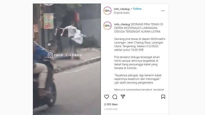 Seorang Pria Tewas di Pinggir Jalan, Diduga Meninggal Tersengat Listrik, Videonya Beredar Luas