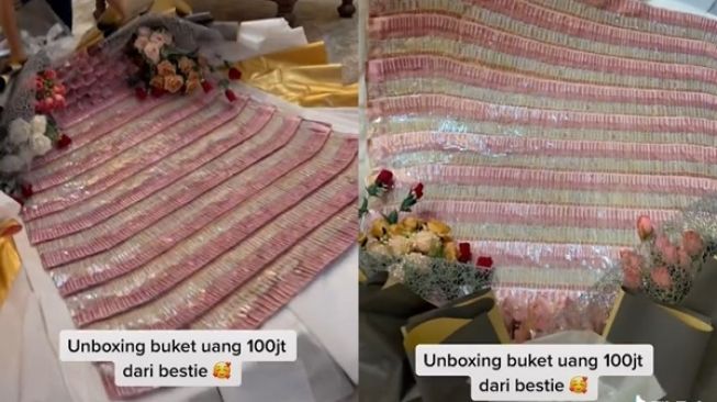 Wanita Unboxing Buket Uang Rp 100 Juta Selama 6 Jam, Warganet: The Real Butuh Uang Tinggal Petik