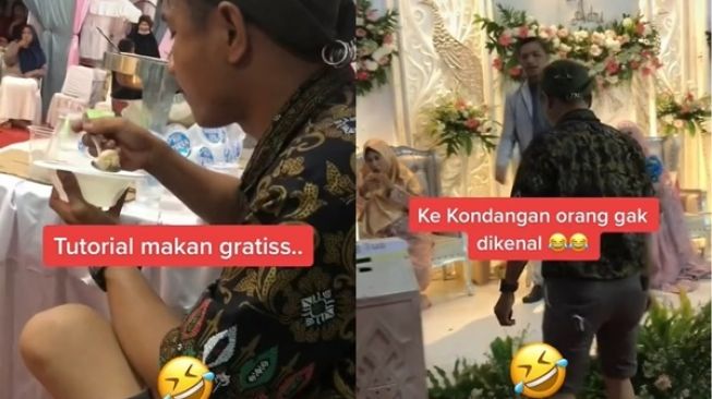 Viral Pria Makan di Hajatan Orang Tak Dikenal sampai Nekat Salaman, Ekspresi Bingung Pengantin Jadi Sorotan