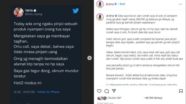 Unggahan Dokter Tirta [Instagram/@dr.tirta]