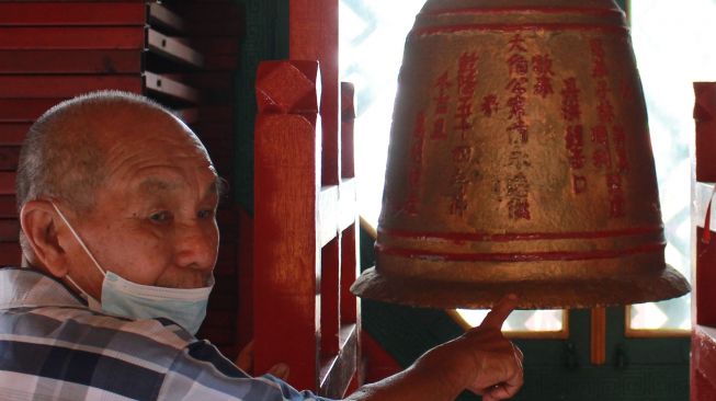 Lonceng Pek Kong yang dibawa ke Pontianak pada tahun 1789 masehi./suara.com/Rabiansyah