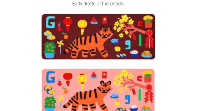 Google Doodle Imlek Tahun Macan. [Screenshot]