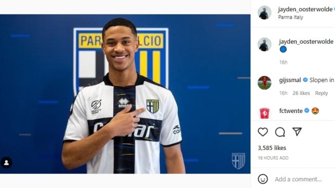 Jayden Oosterwolde dipinjamkan ke Parma dan akan menjadi rekan setim Buffon. (Instagram/jayden_oosterwolde)