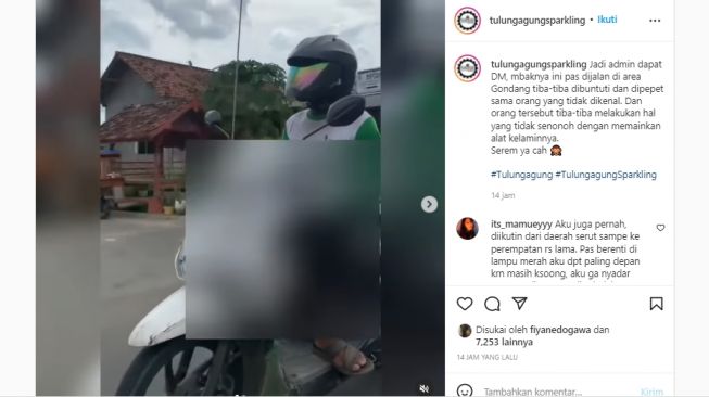 Viral Embak-embak di Tulungagung Ngaku Diikuti Pria Bermotor Sambil Memainkan Alat Kelaminnya