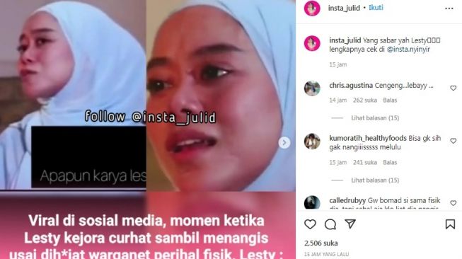 Unggahan soal Lesti Kejora [Instagram/@insta_julid]