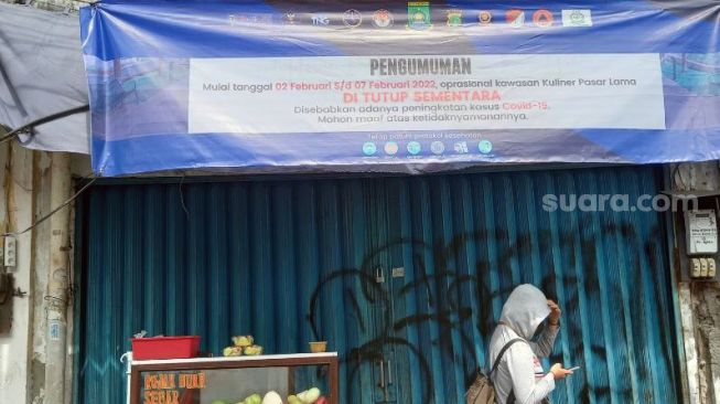 Suasana Pasar Lama Tangerang yang Ditutup Sementara Mulai Hari Ini, Pedagang Ada yang Belum Tahu