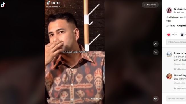 Unggahan soal Raffi Ahmad [TikTok/@lookaatme.id]