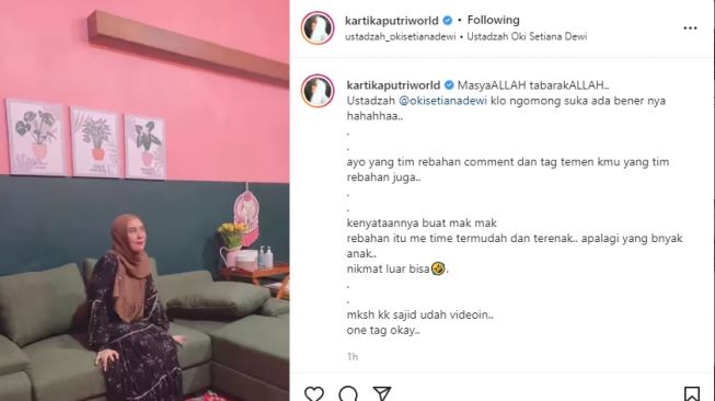 Kartika Putri parodikan ceramah Oki Setiana Dewi [Instagram/@kartikaputriworld]