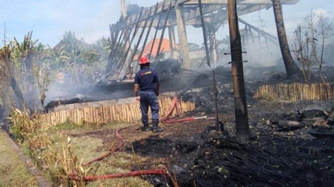 Villa Milik WNA Swedia di Ubud Bali Terbakar, Kini Tersisa Rangka