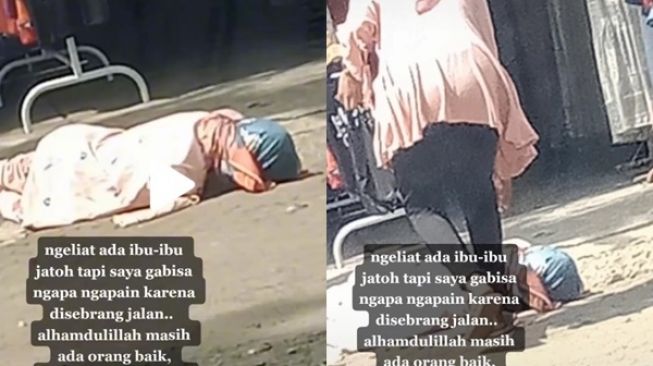 Viral Wanita Lihat 'Ibu-ibu' Jatuh Tengkurap di Jalan, Pas Ditolong Penampakannya Bikin Publik Emosi: Sakarepmu