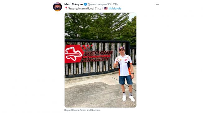 Marc Marquez comeback di tes pramusim MotoGP 2022? (Twitter)