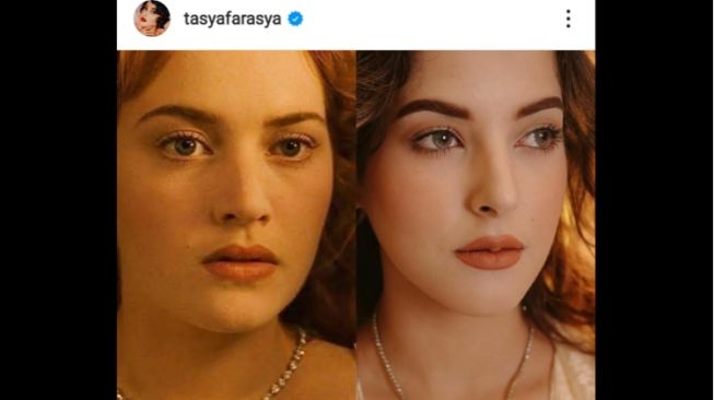 Doppelganger! Begini Potret Tasya Farasya Tirukan Make Up Rose Titanic