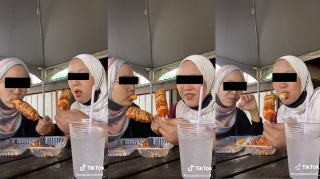 Makan corndog dapat isian tidak terduga. (TikTok/@syazanasharif_)