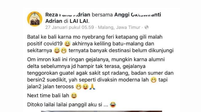 Viral! Orang Positif Covid-19 Gagal Ke Bali Malah Keliaran di Malang, Kemenkes Buka Suara