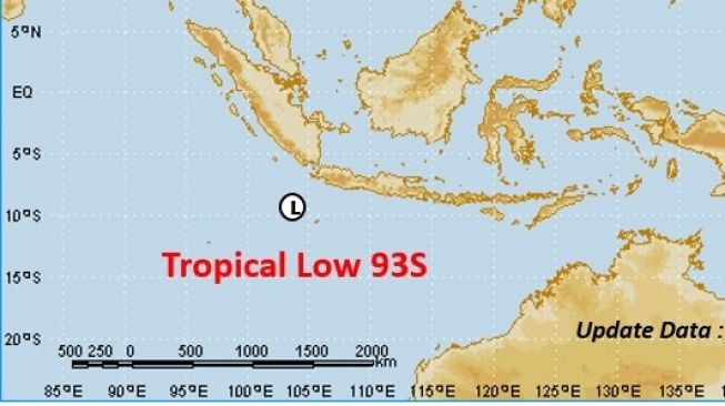 Bibit Siklon Tropis 93S di Dekat Banten Berpotensi Picu Cuaca Ekstrem