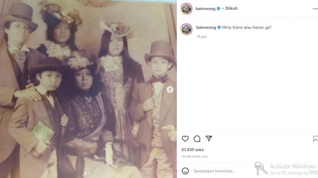 Potret masa kecil Baim Wong (instagram.com)