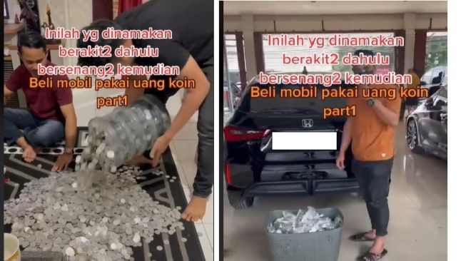 Gokil! Pria Ini 'Sulap' Ribuan Koin Receh Jadi Honda City Hatchback, Publik Salut