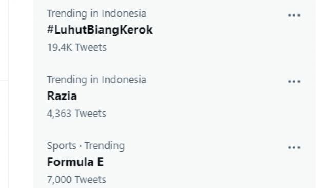 Tagar Luhut Biang Kerok trending topic di Twitter