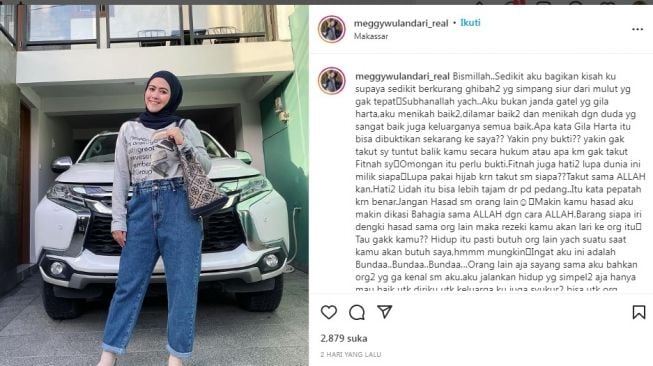 Unggahan Meggy Wulandari [Instagram/@meggywulandari_real]