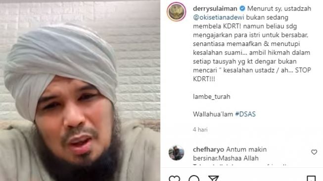 Unggahan Ustaz Derry Sulaiman [Instagram/@derrysulaiman]