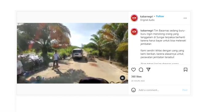 Tim Basarnas Buru-buru Mau Tolong Orang Tenggelam, Malah Terhambat Disuruh Bayar Saat Akan Lewat Jembatan