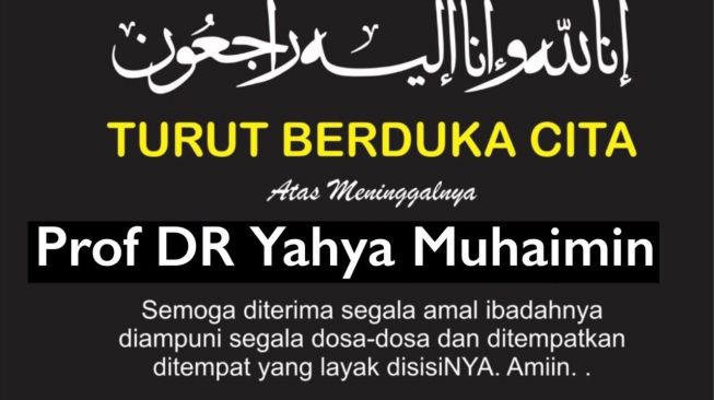 Mantan Menteri Pendidikan Prof Yahya Muhaimin Wafat, UGM Kehilangan Salah Satu Akademisi Terbaiknya