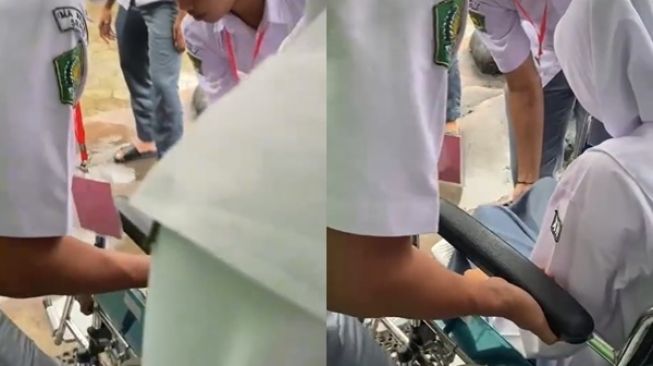 Murid SMA Ini Pakai Kursi Roda ke Sekolah, Aksi Teman Sekelas Bikin Warganet Terharu