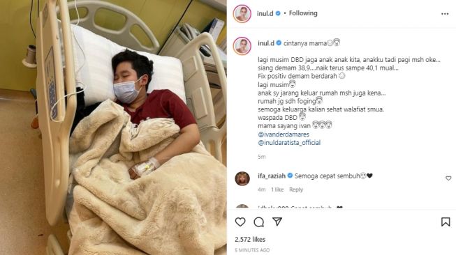Anak Inul Daratista dirawat di rumah sakit (instagram.com)