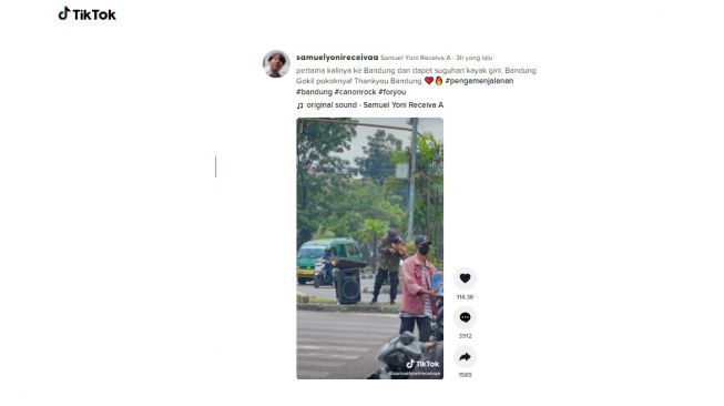 Aksi pengamen jalanan main biola, bikin salut. [TikTok]