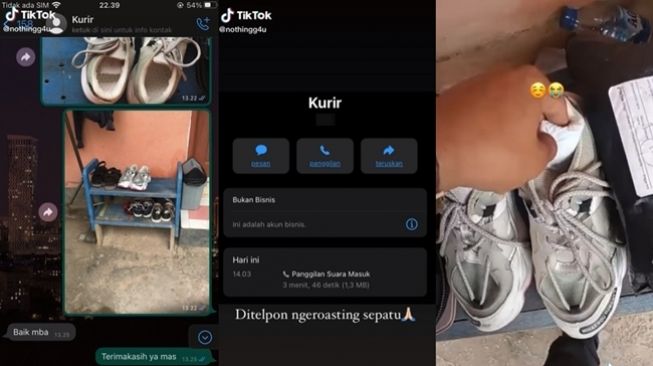 Cewek diroasting kurir paket COD gara-gara sepatu bau. (TikTok/@nothingg4u)