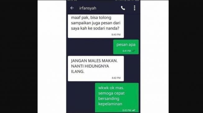 Request untuk menyampaikan pesan ke gebetan (Instagram)