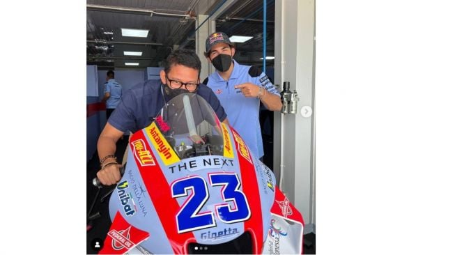 Sandiaga Uno jajal motor MotoGP di Paddock Gresini Racing (Instagram)