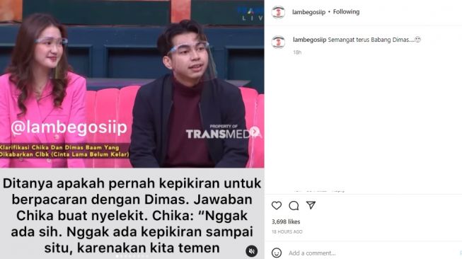 Chandrika Chika tolak Dimas Ahmad (instagram.com)