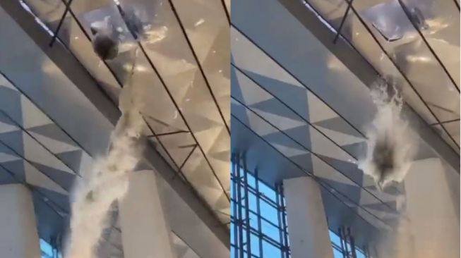 Viral! Momen Air Mengalir Deras dari Atap Bocor Terminal 3 Soetta, Warganet: Jewel Kearifan Lokal